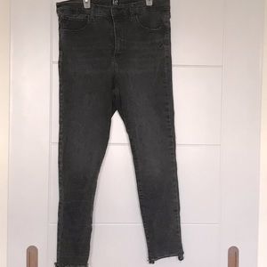 Black/grey wash high rise jeans